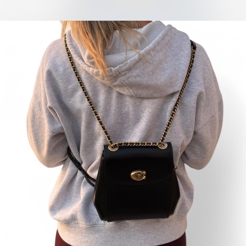 Coach Black and Gold Velvet Backpack